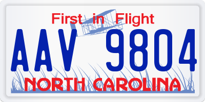 NC license plate AAV9804