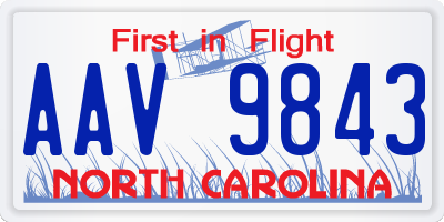 NC license plate AAV9843