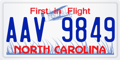 NC license plate AAV9849