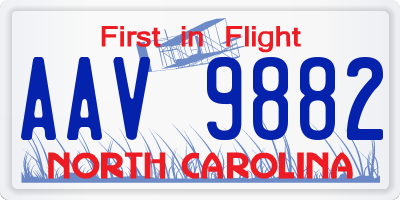 NC license plate AAV9882