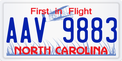 NC license plate AAV9883