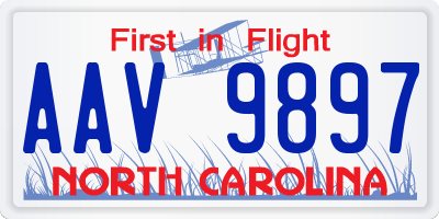 NC license plate AAV9897