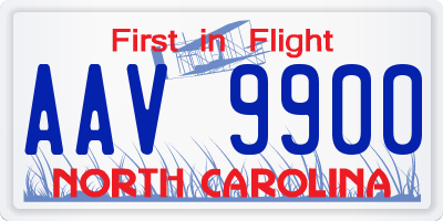 NC license plate AAV9900