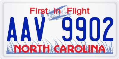 NC license plate AAV9902