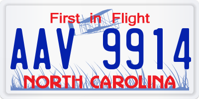 NC license plate AAV9914