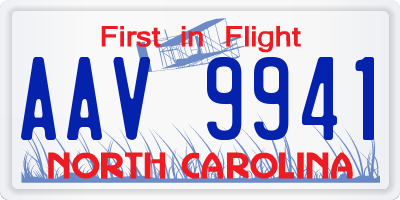 NC license plate AAV9941