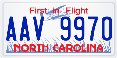 NC license plate AAV9970