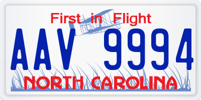 NC license plate AAV9994