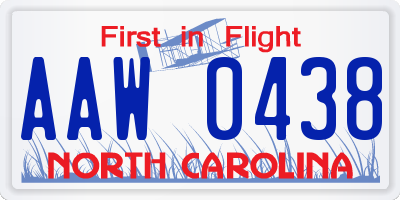 NC license plate AAW0438