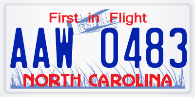NC license plate AAW0483