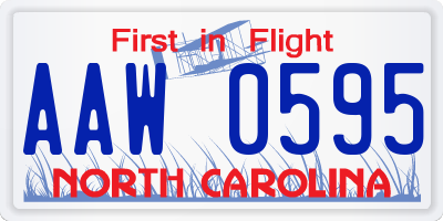 NC license plate AAW0595