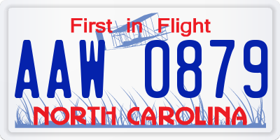 NC license plate AAW0879