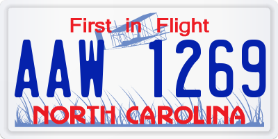 NC license plate AAW1269