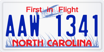 NC license plate AAW1341