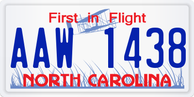 NC license plate AAW1438