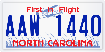 NC license plate AAW1440