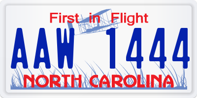 NC license plate AAW1444