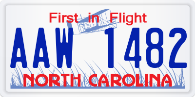 NC license plate AAW1482