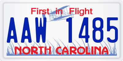 NC license plate AAW1485
