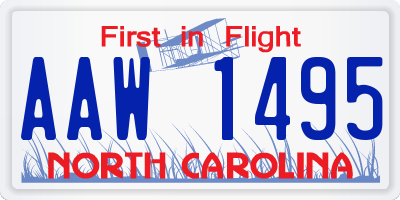 NC license plate AAW1495