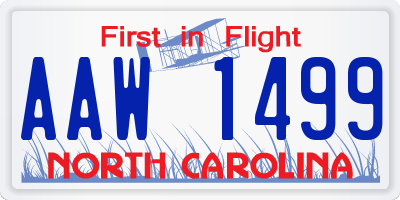 NC license plate AAW1499