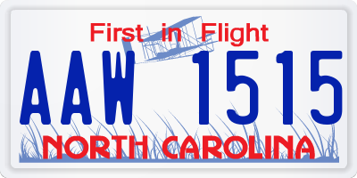NC license plate AAW1515