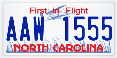 NC license plate AAW1555