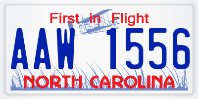 NC license plate AAW1556