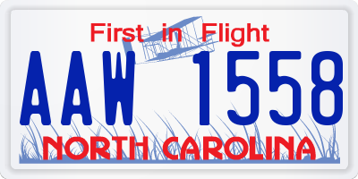 NC license plate AAW1558