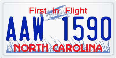 NC license plate AAW1590