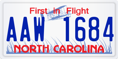 NC license plate AAW1684