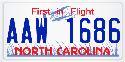 NC license plate AAW1686