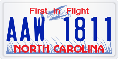 NC license plate AAW1811