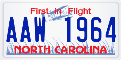 NC license plate AAW1964