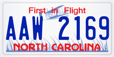 NC license plate AAW2169