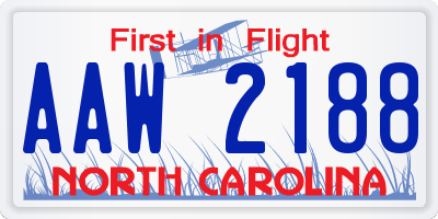 NC license plate AAW2188