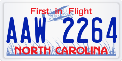NC license plate AAW2264