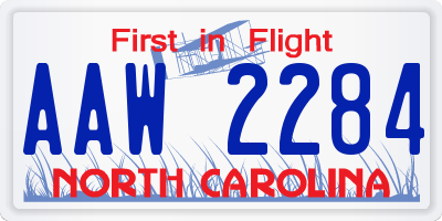 NC license plate AAW2284