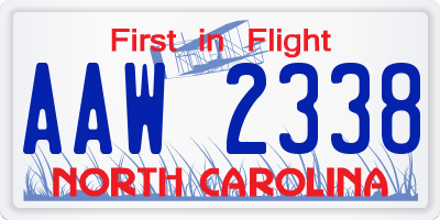 NC license plate AAW2338