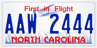 NC license plate AAW2444