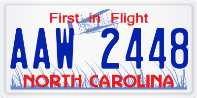 NC license plate AAW2448
