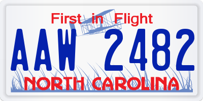 NC license plate AAW2482