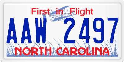 NC license plate AAW2497