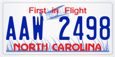 NC license plate AAW2498
