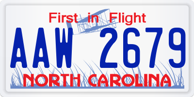 NC license plate AAW2679