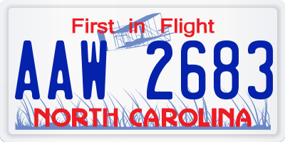 NC license plate AAW2683