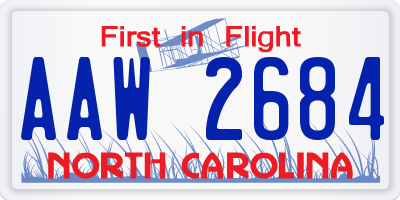 NC license plate AAW2684