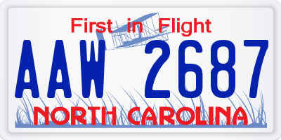 NC license plate AAW2687