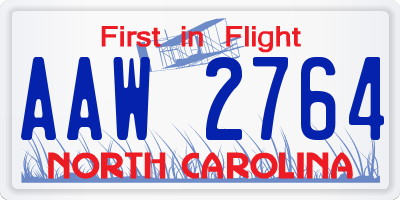 NC license plate AAW2764