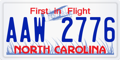 NC license plate AAW2776